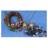 Mushroom Wreath, Bubble Lights, Lanterns