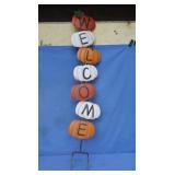 45" Metal Welcome Pumpkin Sign