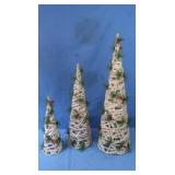 Set of 3 Lit Christmas Trees (not tested)