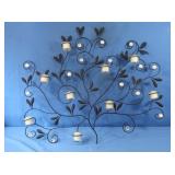 Metal Wall Art w/Votive Candle Holders 36wx28"h