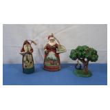 Jim Shore Williamsburg Santa Ornament & 2 Non-Jim