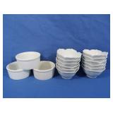 Lotus Bowls, 3 Apilco French Porcelain Ramekins