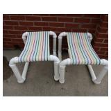 2 Vintage PVC Foot Stools 21x18x16" ea