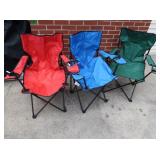 3 Folding Travel Chairs