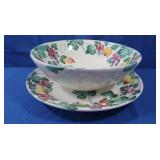 Pier 1 Lg Fruit Bowl & Matching Platter