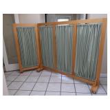 Wooden Curtain Room Divider on Casters-1 Section