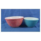 Vintage Pyrex Blue 401 Bowl, Red 402 (DWD)