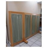 Wooden Curtain Room Divider on Casters-1 Section