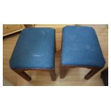 2 Wooden Padded Ottoman/Stools 20x15x20 ea