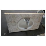 Porcelain Sink w/Vanity Top & Plumbing