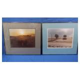 Pair of Metal Framed Desert Photographs