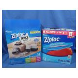 4 pk Ziploc Gallon Bags, opened Ziploc Space Bags