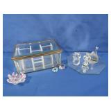 Glass Miniatures, Glass Mirrored Trinket Box