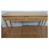 Ethan Allen Blonde Wood Console Table 54x17x28