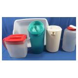 4 Large Plastic Drink Pitchers-Rubbermaid & more