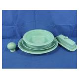 Vintage Fiestaware in Seamist-Butter Dish, Salt