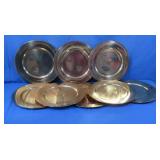 2 Crate & Barrel Brass Service Plates-Sets of 4