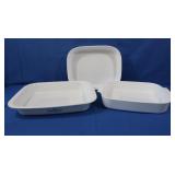 3 Corningware White Baking Dishes