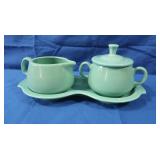 Vintage Fiestaware in Seamist-Sugar & Creamer