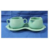 Vintage Fiestaware in Seamist-Sugar & Creamer