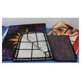 3 Quilted Wall Tapestries-36" square (Geometric),