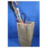 Umbrella Holder w/Umbrellas & more