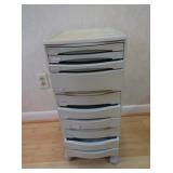 Hard Plastic Rolling Organizer Cart 12x14x28"