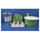 Salad Spinner, Clear Canister, Bacon Micro Cooker