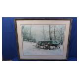 Mildred Sands Kratz Watercolor "Blue Wagon"