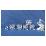 Glass Candlestick Holders, Swarovski Crystal Cut