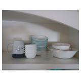 Assorted Bowls, White and Clear