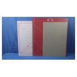 3 Crafting Cutting Mats-Fiskars, Red is 1/2 Cut,