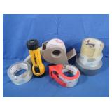 Tape Gun, Tape, Flashlight