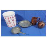 Copper Creamer & Mug, Small Pans