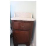 Vintage Marble Top Nightstand 18.5x15x30"