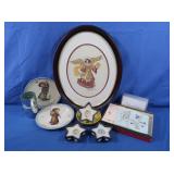Needlepoint Angel, Christmas Plates, Holiday