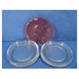 Clear Glass Plates & Decorated Plate