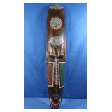 Wooden Tribal Mask Wall Hanging 39"l