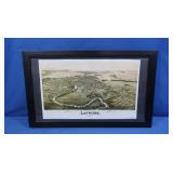 Framed Aerial View Picture Latrobe PA 1900-