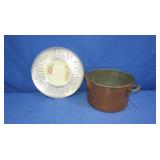 Vintage Brass Handled Copper Pot & Hand Wrought