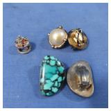 Sterling Earrings w/Stones, Sterling Charms