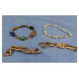 Sterling Bracelets w/Stones  39.4gr Gross TW