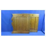 2 Antique Oak Cabinet Doors