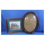 Vintage Oval Picture Frame, Framed Print