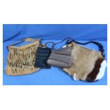 Leather Handbag, Fur Handbag, 2 Handbags