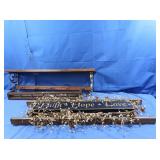 Wood & Metal Plate & Knicknack Shelf 30wx5.5"d,