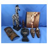 Hand Carved Giraffe, Giraffe Print, Tribal Masks