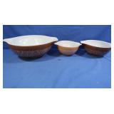 Vintage Pyrex Woodland Bowls 444, 442, 441