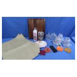 Glass Sugar & Creamer, 3 Glass Light Shades