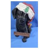 Cast Resin Merry Christmas Black Lab